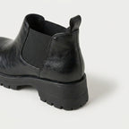 Women's Faux Leather Chunky Chelsea Boots – Platform Lug Sole
