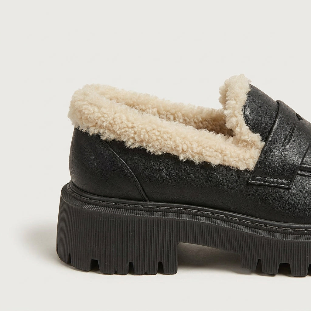 Women's Sherpa-Lined Platform Loafer – Lug Sole