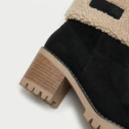 Women's Sherpa Cuff Lug-Sole Mid-Calf Boot – Block Heel