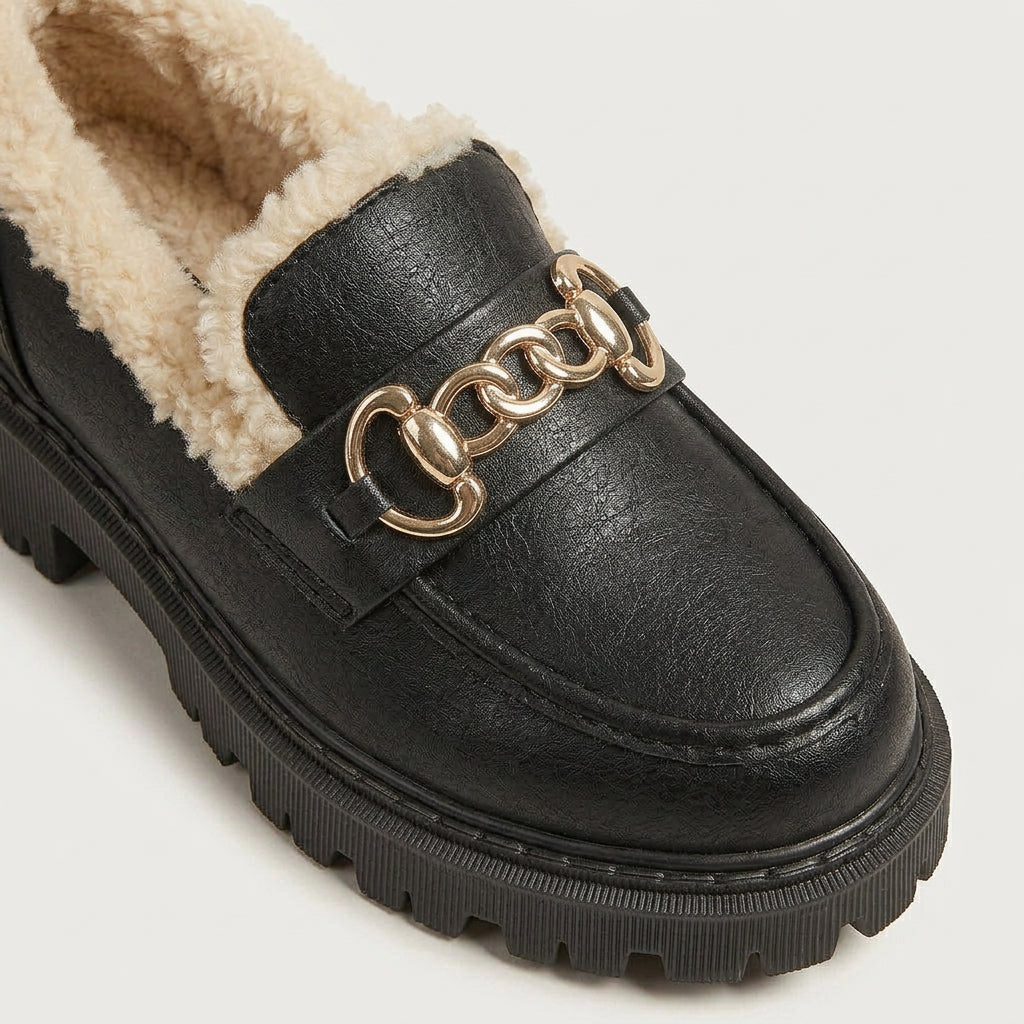 Women's Sherpa-Lined Platform Loafer – Lug Sole
