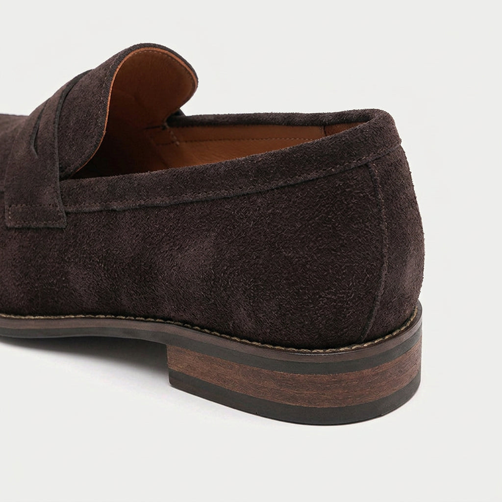 Men's Suede-Finish Penny Loafers – Slip-On