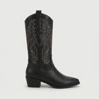 Women's Western Boots – Embroidered, Mid-Calf