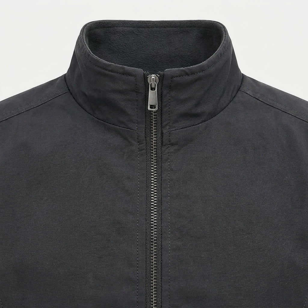 Men's Lightweight Zip-Up Bomber Jacket – Stand Collar