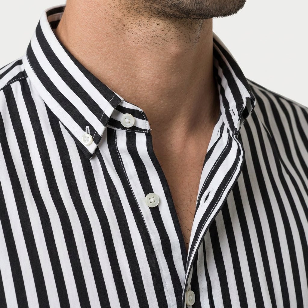 Men's Button-Down Striped Shirt – Slim Fit