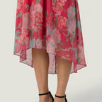 Women's Flutter Sleeve Floral Wrap Midi Dress – Tie Waist