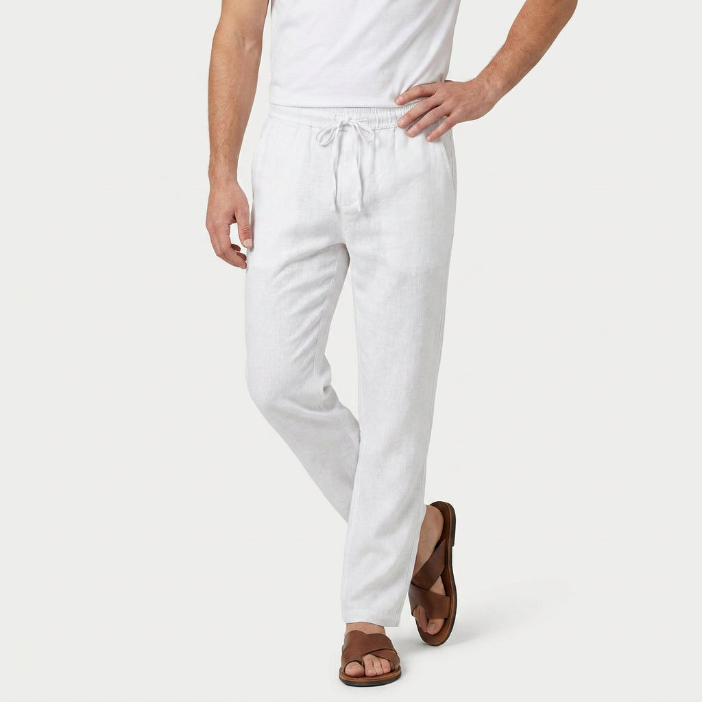 Men's Lightweight Linen Drawstring Pants – Elastic Waist