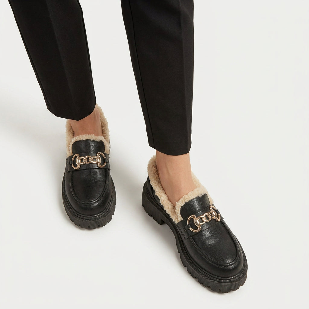 Women's Sherpa-Lined Platform Loafer – Lug Sole