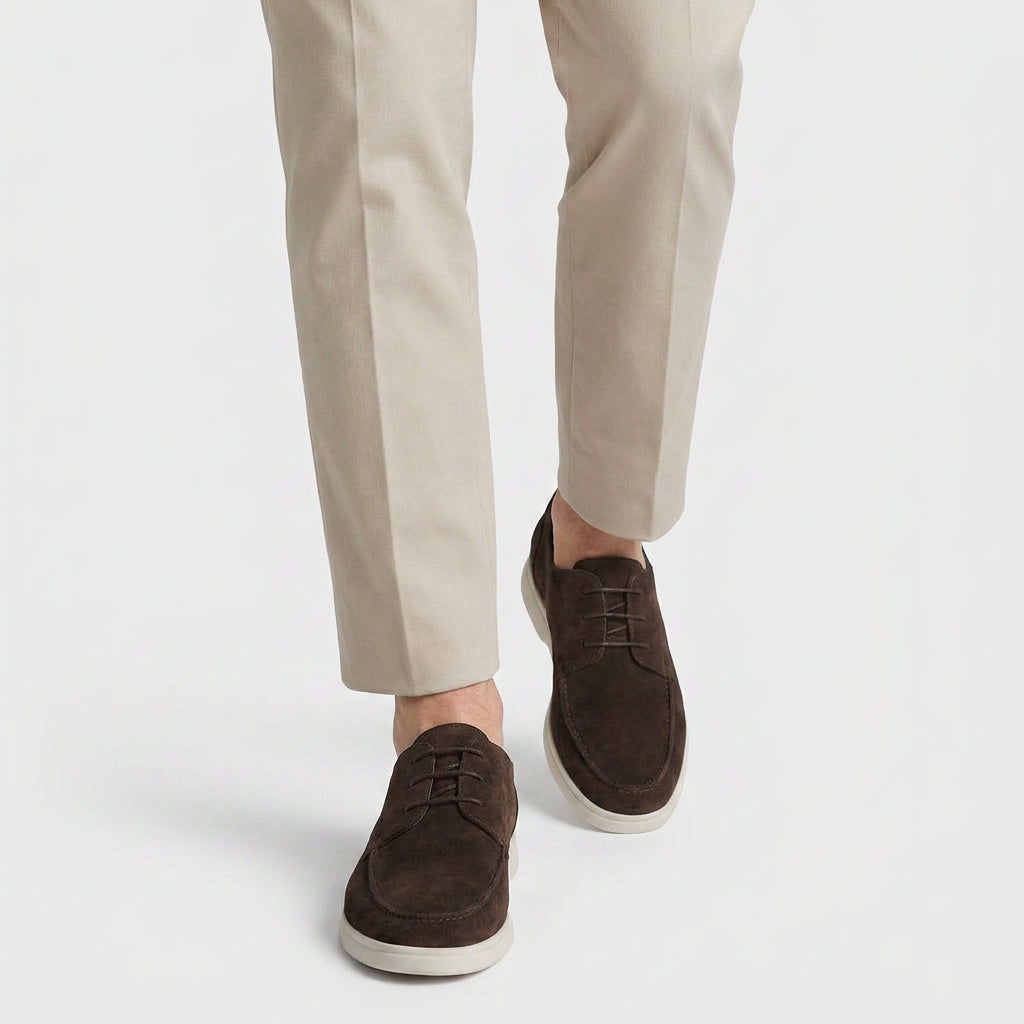 Men's Suede Casual Derby Shoes – Lightweight Sole