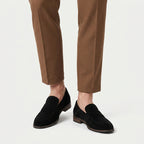 Men's Suede-Finish Penny Loafers – Slip-On