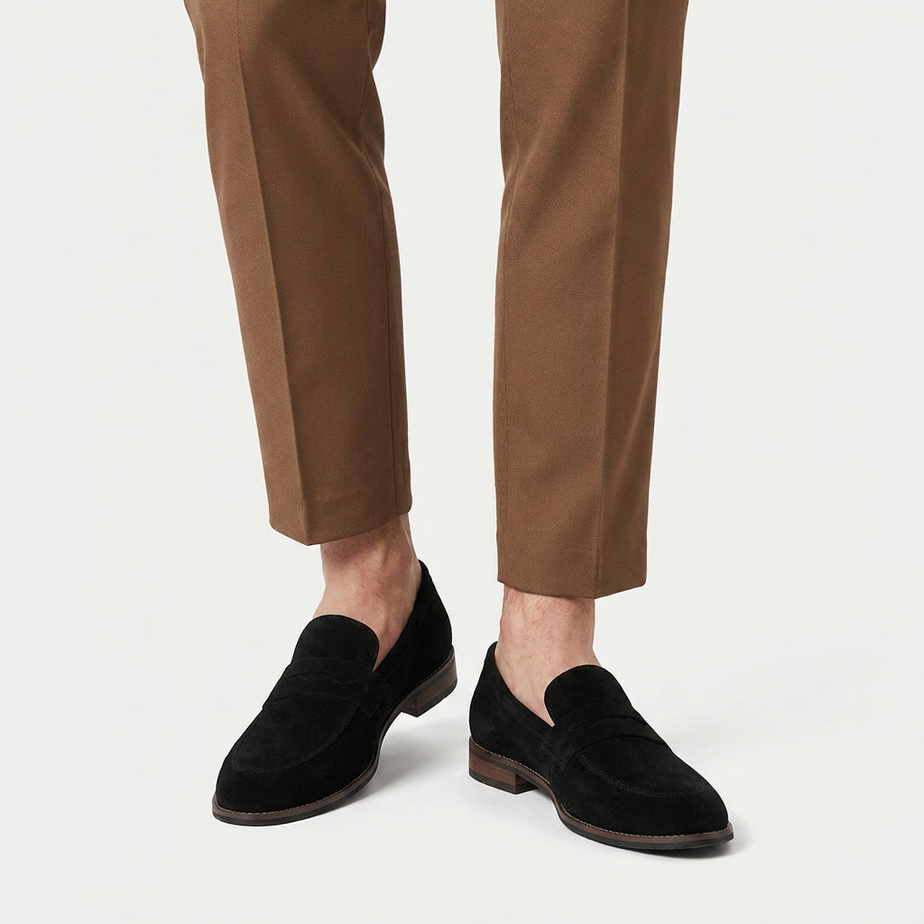 Men's Suede-Finish Penny Loafers – Slip-On