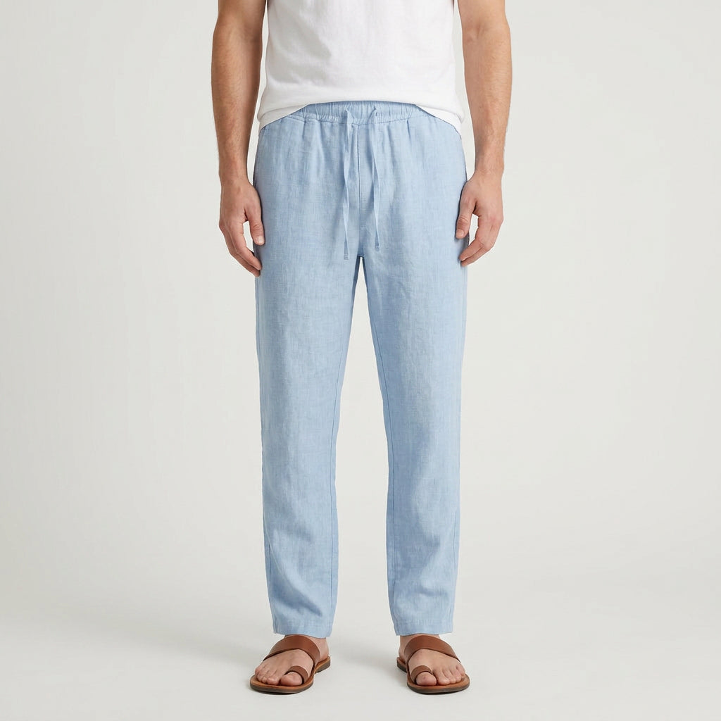 Men's Lightweight Linen Drawstring Pants – Elastic Waist