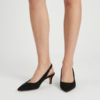 Women's Pointed Toe Slingback Kitten Heels – Suede-Finish