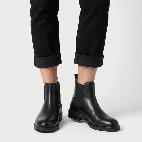 Men's Faux Leather Chelsea Boots – Elastic Side Panels