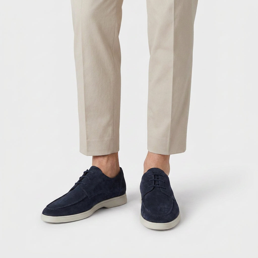 Men's Suede Casual Derby Shoes – Lightweight Sole
