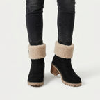 Women's Sherpa Cuff Lug-Sole Mid-Calf Boot – Block Heel