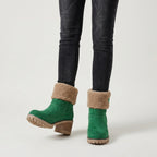 Women's Sherpa Cuff Lug-Sole Mid-Calf Boot – Block Heel