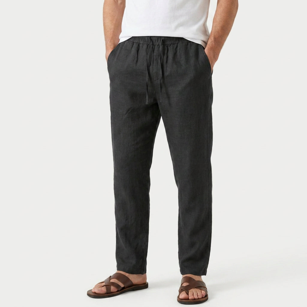 Men's Lightweight Linen Drawstring Pants – Elastic Waist