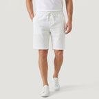 Men's Textured Cotton Drawstring Shorts – Elastic Waist
