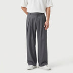 Men's Tailored Wide-Leg Pleated Trousers – Relaxed Fit