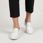 Men's Penny Loafers – White Rubber Sole, Slip-On