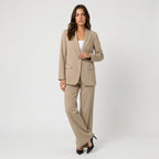 Women's Tailored Suit – Single-Breasted Blazer, Wide-Leg Trousers