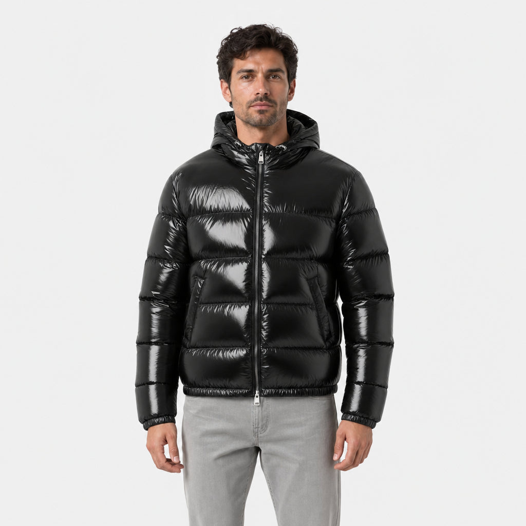 Men's Fitted Hooded Puffer Jacket