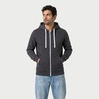 Men's Heathered Knit Zip Hoodie – Kangaroo Pocket