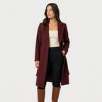 Women's Elegant Belted Midi Coat – Tailored