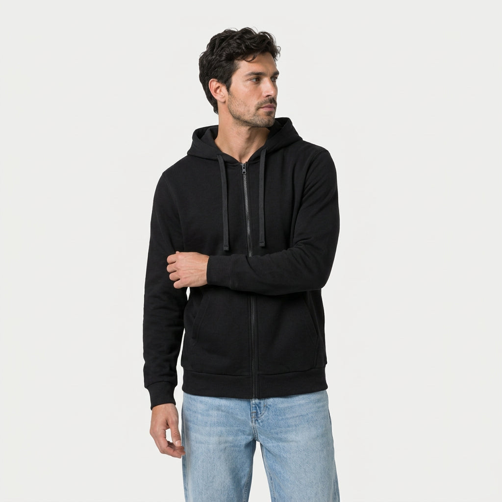 Men's Heathered Knit Zip Hoodie – Kangaroo Pocket