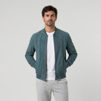 Men's Washed Bomber Jacket – Ribbed Trim