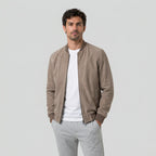 Men's Washed Bomber Jacket – Ribbed Trim