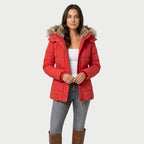 Women's Quilted Puffer Coat – Fur-Trimmed Hood, Mid-Thigh Length