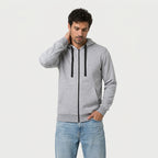 Men's Heathered Knit Zip Hoodie – Kangaroo Pocket
