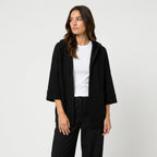 Women's Hooded Open Oversized Cardigan – 3/4 Sleeves