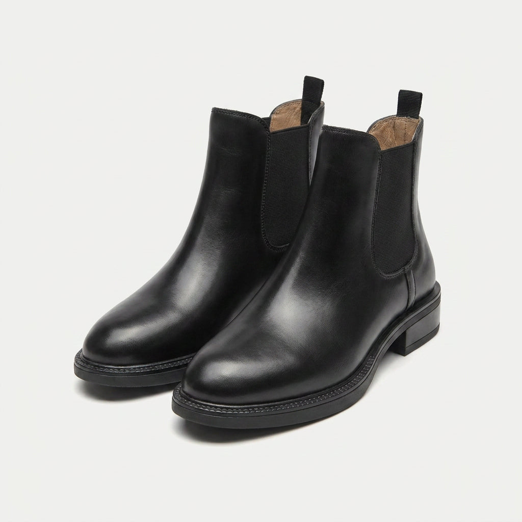 Men's Faux Leather Chelsea Boots – Elastic Side Panels