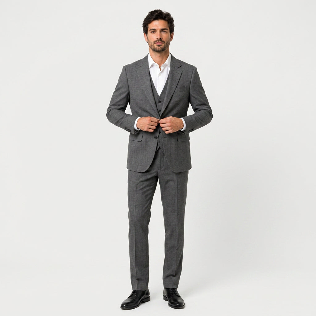 Men's Three-Piece Tailored Suit – Double Breasted