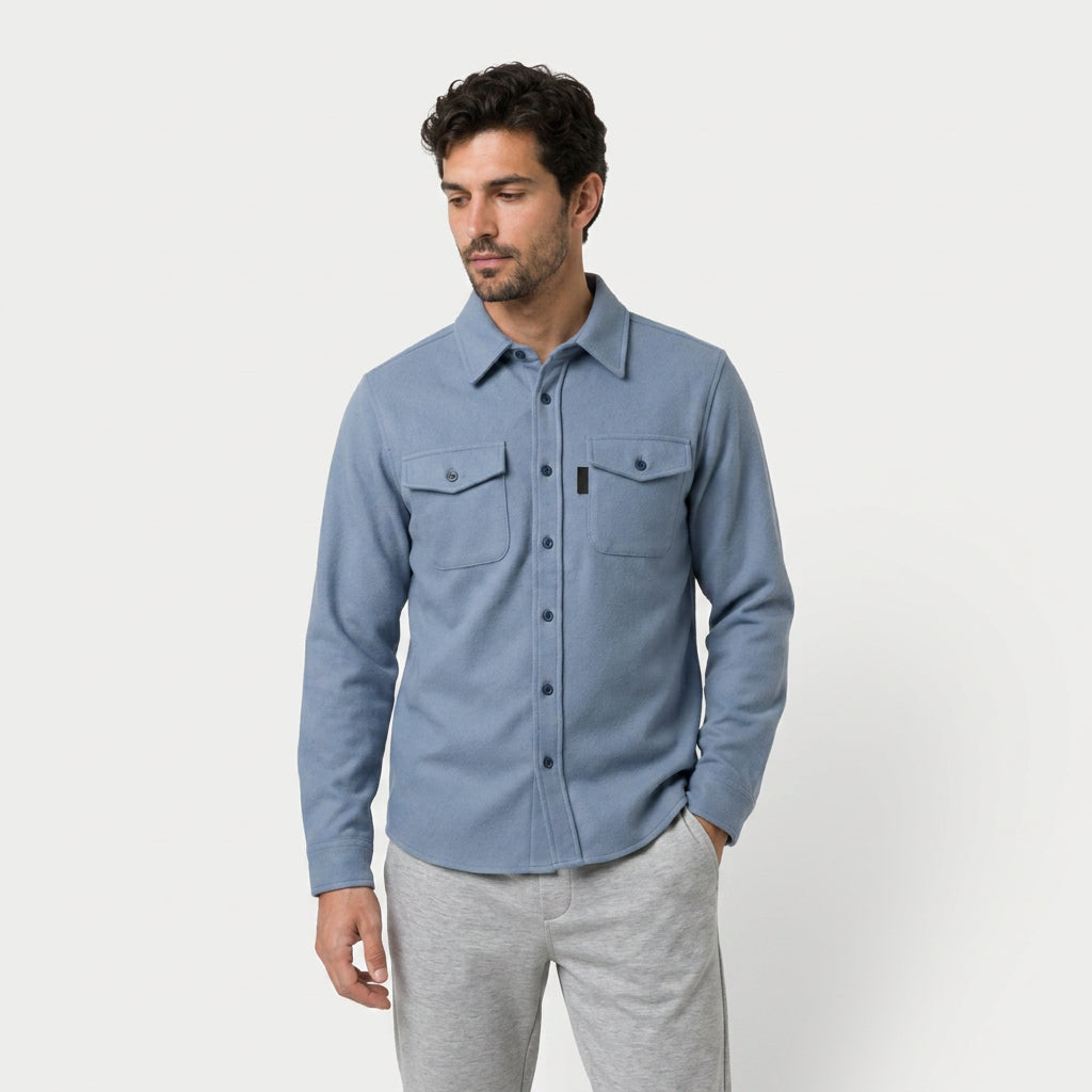 Men's Overshirt – Brushed Flannel, Chest Pockets