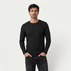 Men's Ribbed Long Sleeve Crew Neck Sweatshirt – Slim Fit