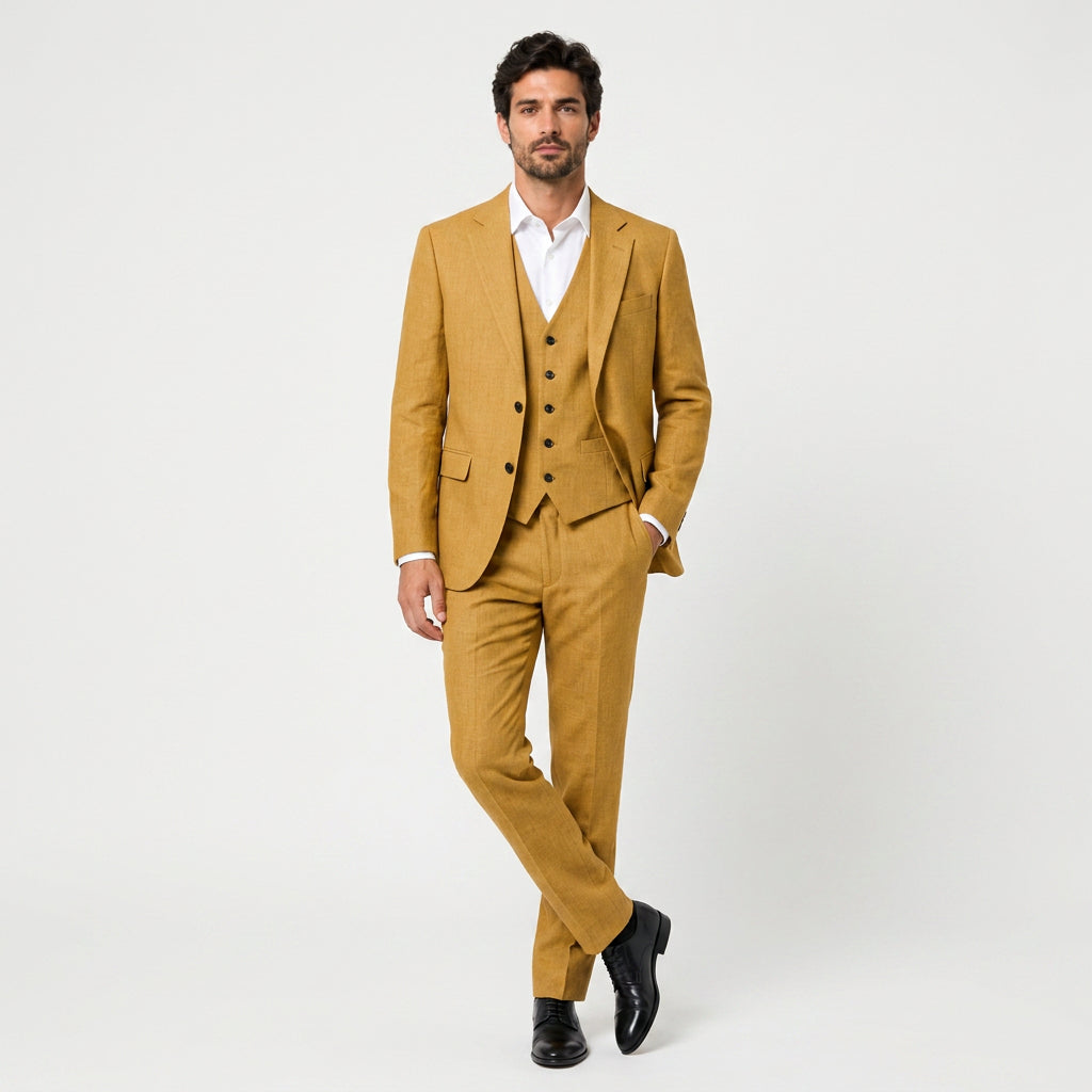 Men's Three-Piece Tailored Suit – Double Breasted