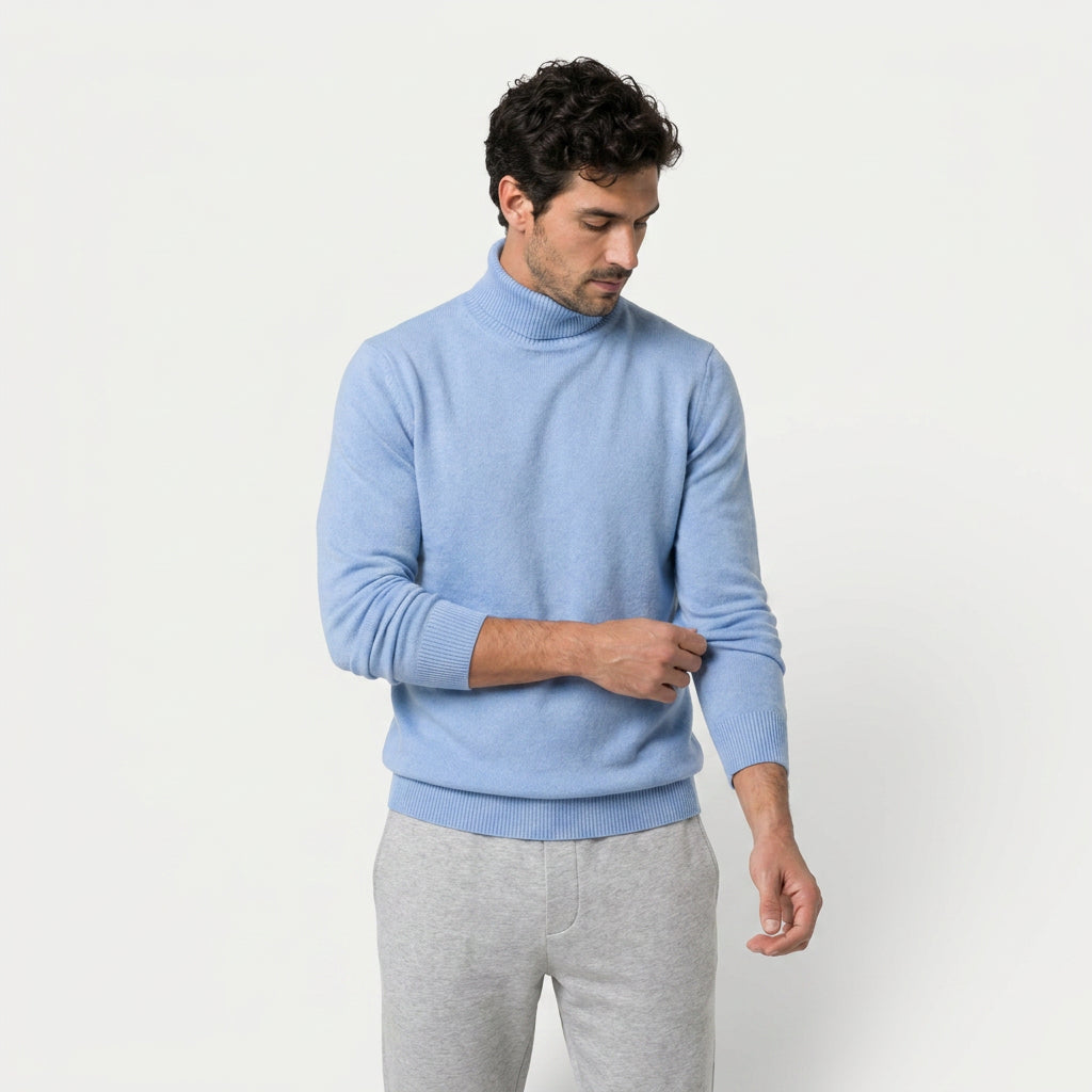 Men's Fine Knit Turtleneck Sweater – Regular Fit