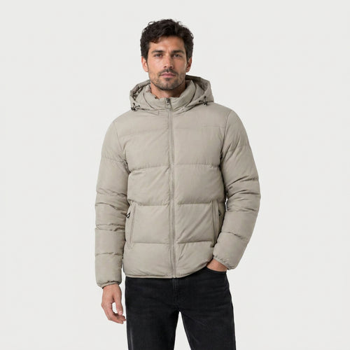 Men's Full-Zip Hooded Puffer Jacket – Lightweight