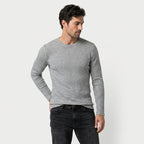 Men's Ribbed Long Sleeve Crew Neck Sweatshirt – Slim Fit