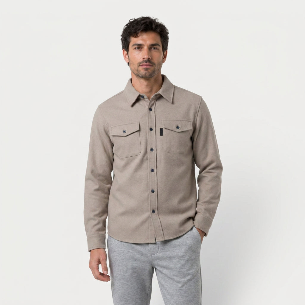 Men's Overshirt – Brushed Flannel, Chest Pockets