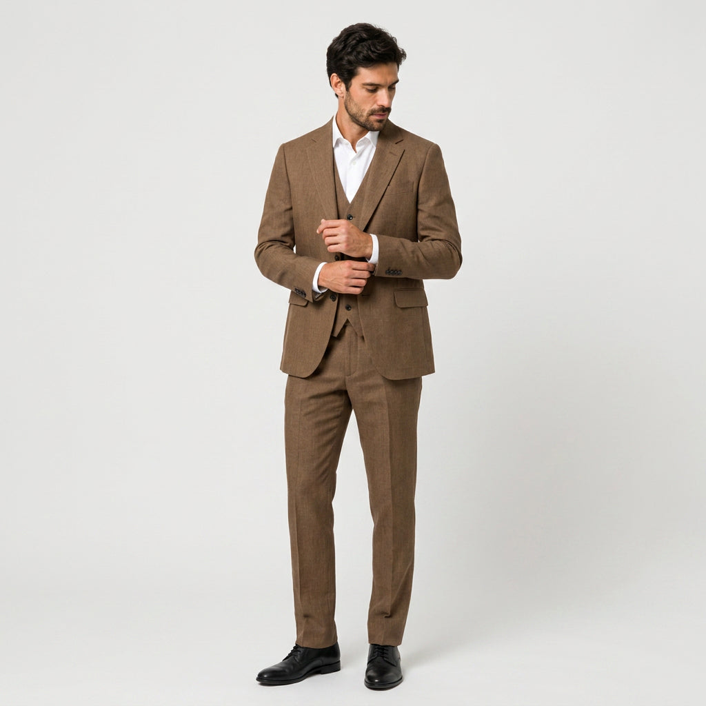 Men's Three-Piece Tailored Suit – Double Breasted