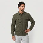 Men's Overshirt – Brushed Flannel, Chest Pockets