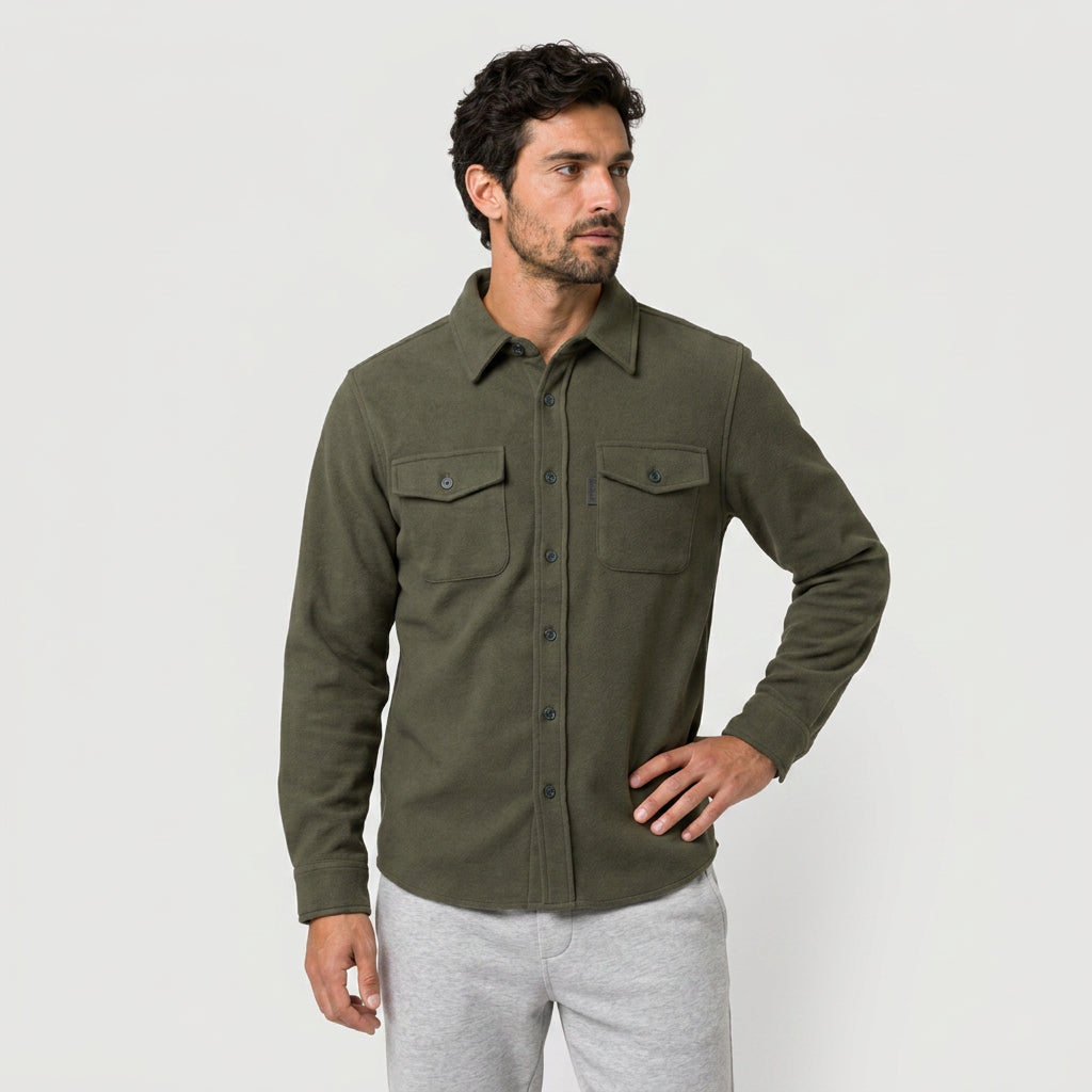 Men's Overshirt – Brushed Flannel, Chest Pockets