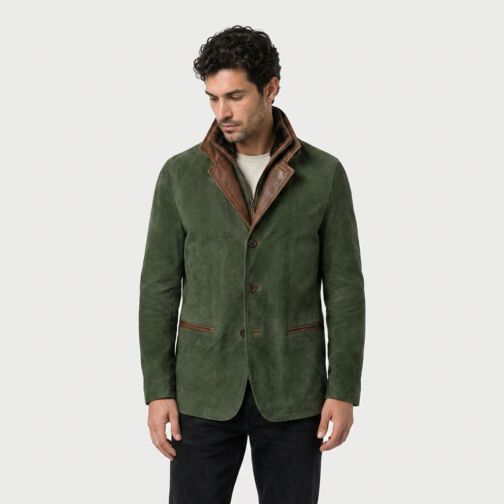 Men's Suede Jacket – Leather Stand Collar