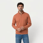 Men's Quarter-Zip Sweatshirt – Stand Collar, Brushed Fleece