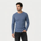 Men's Ribbed Long Sleeve Crew Neck Sweatshirt – Slim Fit