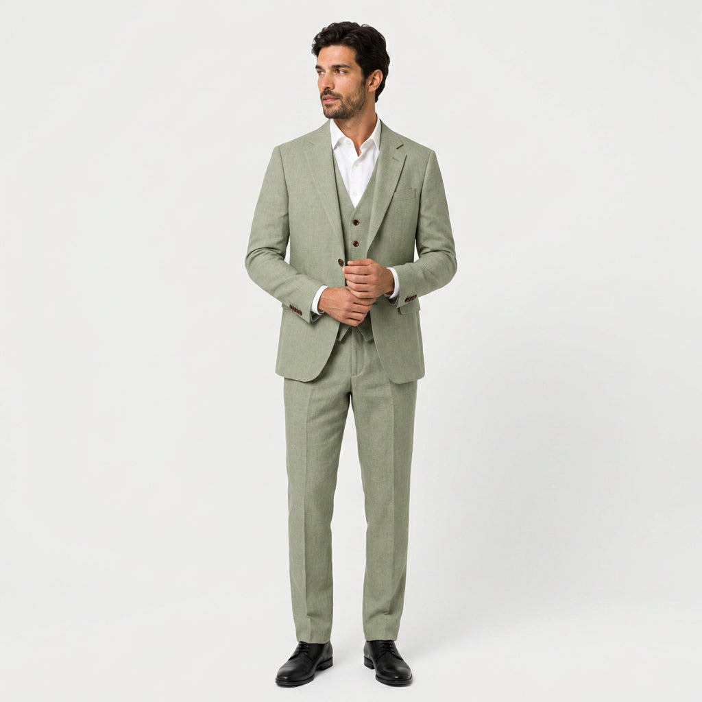 Men's Three-Piece Tailored Suit – Double Breasted